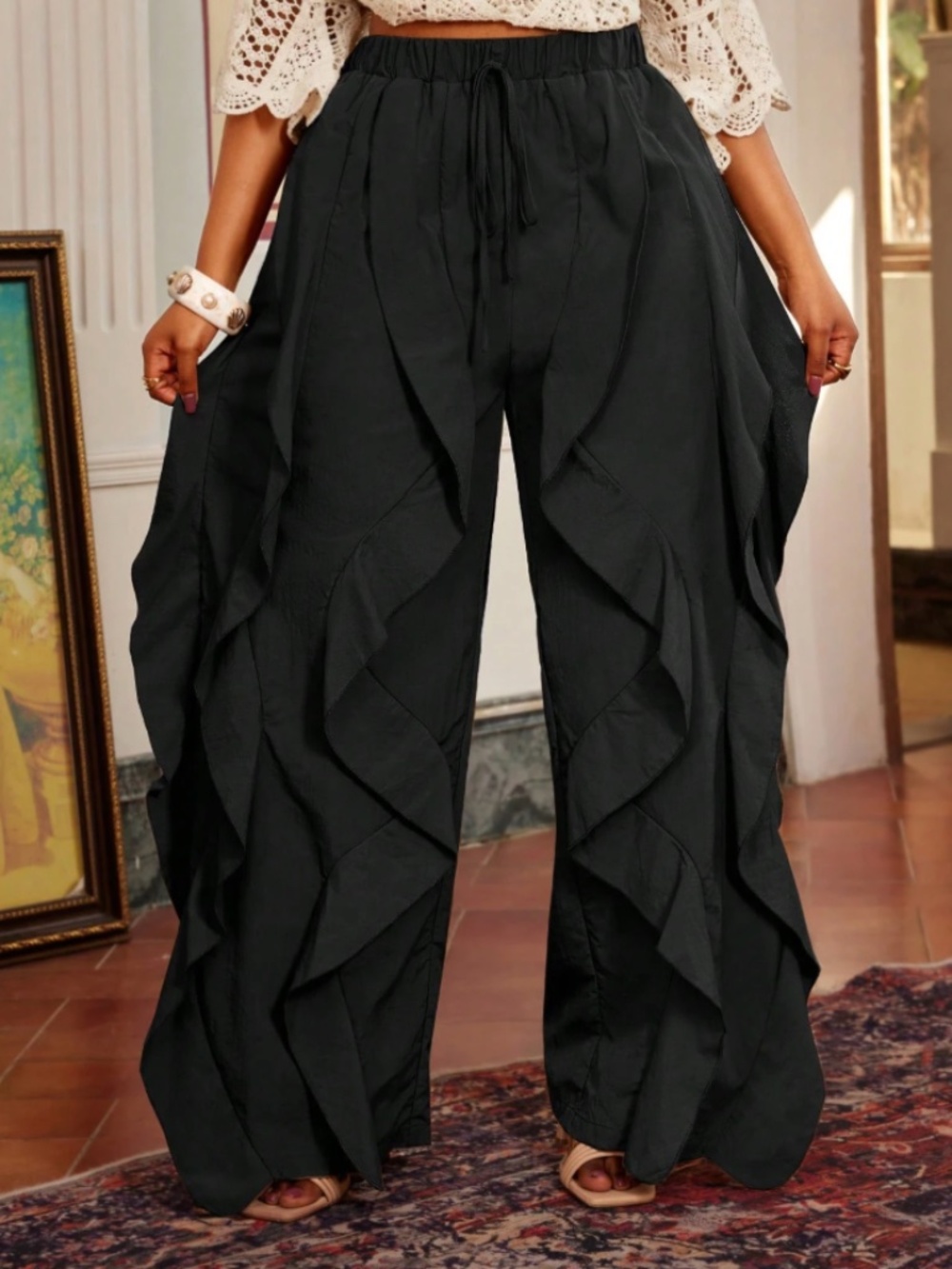 Ruffle Hem Pants